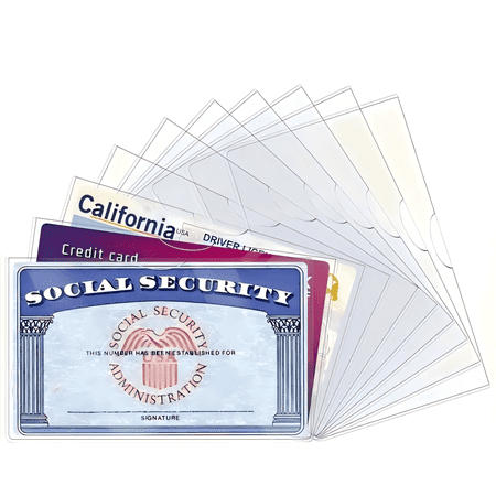 10 Pack Social Security Card Protector Sleeves, Ultra Clear & Durable 31Mil Waterproof SSN/New Medicare/Credit Card Holder, Soft ID/Debit/Credit/Business Card Holder