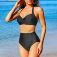 thumbnail image 2 of Admvng Swim Suits for Women Conservative Solid Strappy Back Set Two Piece Swimsuits Swimdress S-2XL, 2 of 6