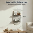 thumbnail image 5 of American Art Decor Grey Boho Arched Modular Carved Wall Shelf, Wooden 2-Tier Floating Bookshelf for Wall, Fluted Arch Display Shelf for Bedroom Bathroom Kitchen Living Room Decor, 14" x 24", 5 of 8