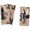thumbnail image 5 of GZHJMY Mardi Gras Cloth Napkin Fleur De Lis Purple Black Cute Kitchen Dining Table Carnival Decor for Cocktail Family Gathering Party Everyday Use Dinner Napkin 6 Pack 20" × 20", 5 of 6