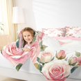 thumbnail image 4 of Catabedysis Pink Flowers ABC Print Z 7pcs Queen Bedding,Personalized Monogrammed Gifts Bedding Comforter Set Queen,Pink Reversible For Girls, 4 of 7