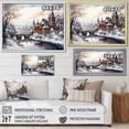 thumbnail image 4 of Designart "Enchanting Christmas Village in Winter III" Landscapes Framed Wall Art - Traditional White Winter Landscape Entryway Framed Wall Art Print, 4 of 6