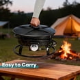 thumbnail image 3 of 19 Inch Portable Propane Fire Pit For Camping  Gas Bowl With Cover And Carry Kit 58 000 Btu Outdoor Round Patio/backyard/rv/tailgating Black, 3 of 7