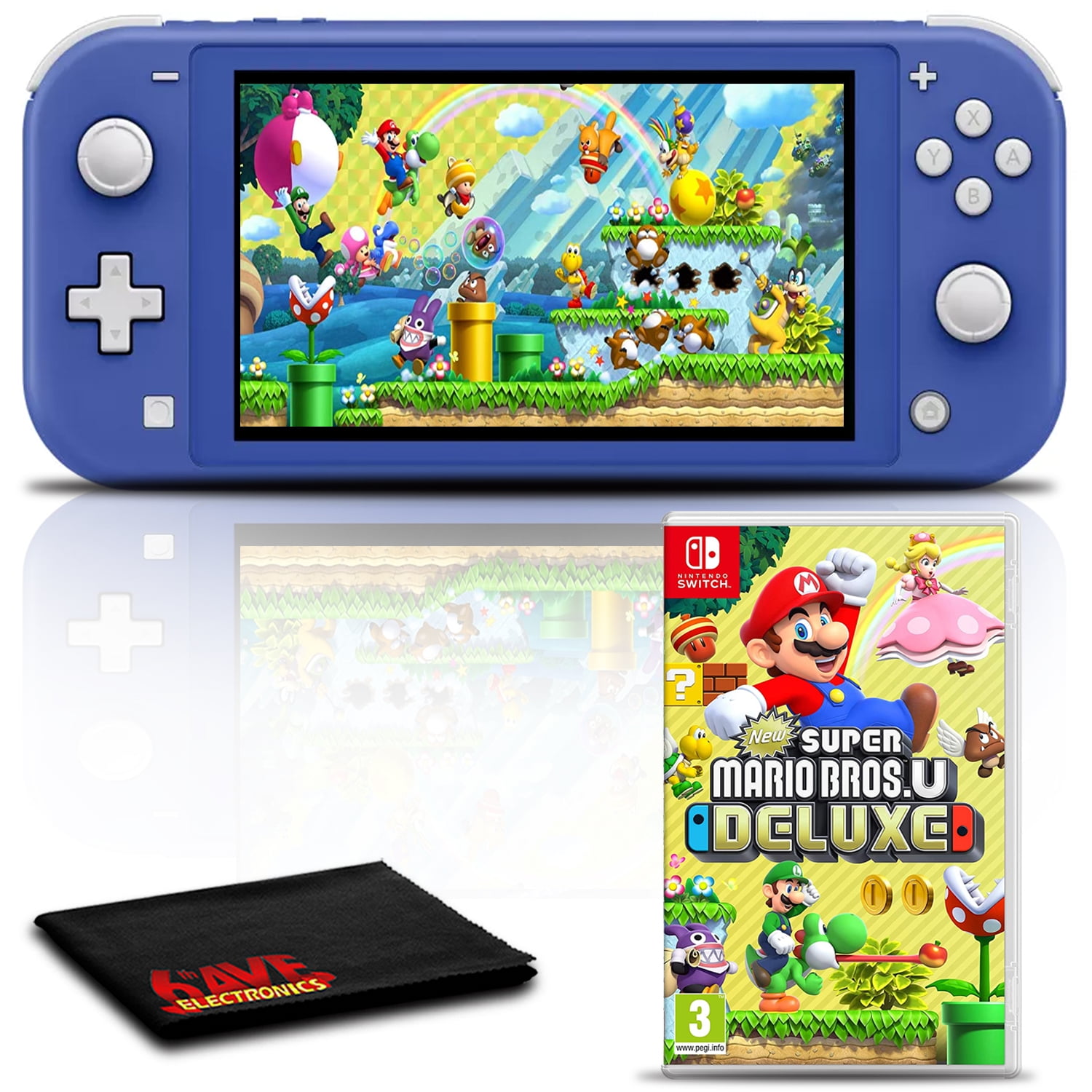 Viaje Fuera de borda lluvia Nintendo Switch Lite (Blue) Gaming Console Bundle with Super Mario Bro U  Deluxe - Walmart.com