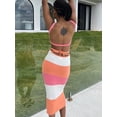 thumbnail image 2 of Women Backless Hollow Out Long Dress Sexy Tube Top Maxi Dress Bodycon Spaghetti Strap Cocktail Party Midi Dress, 2 of 6