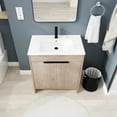 thumbnail image 4 of 30 Inch Freestanding Bathroom Vanity with White Ceramic Sink & 2 Soft-Close Cabinet Doors, Light Oak, 4 of 11