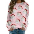 thumbnail image 1 of Bmisegm T-Shirt à Manches Longues pour Femmes, Col Rond, Imprimé, Rose TG, 1 of 5