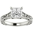 thumbnail image 2 of Ahansh Jewels 925 Sterling Silver Princess Cut White Diamond Wedding Engagement Bridal Ring Set 14K White Gold Plated for Women's -5, 2 of 3