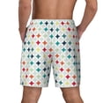 thumbnail image 4 of Haiem Colorful Geometric Mens Swim Trunks with Compression Liner 2 in 1 Swimming Shorts Stretch Swimwear Quick Dry,Board Shorts-Medium, 4 of 9
