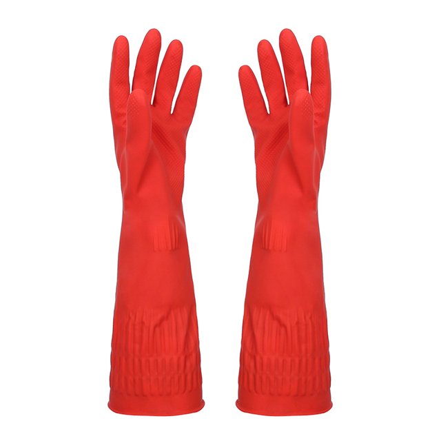 Guantes de limpieza de goma JAMW impermeables y reutilizables 1 par 45 cm