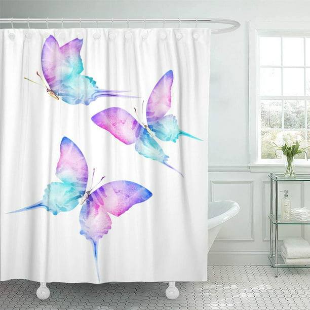butterfly bathroom rug set