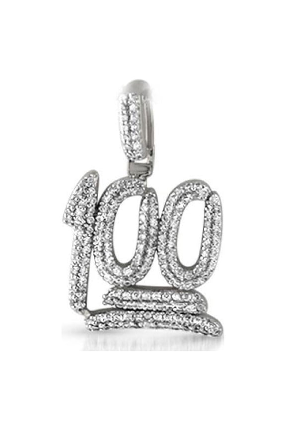 100 .925 Sterling Silver Mini CZ Iced Out Pendant