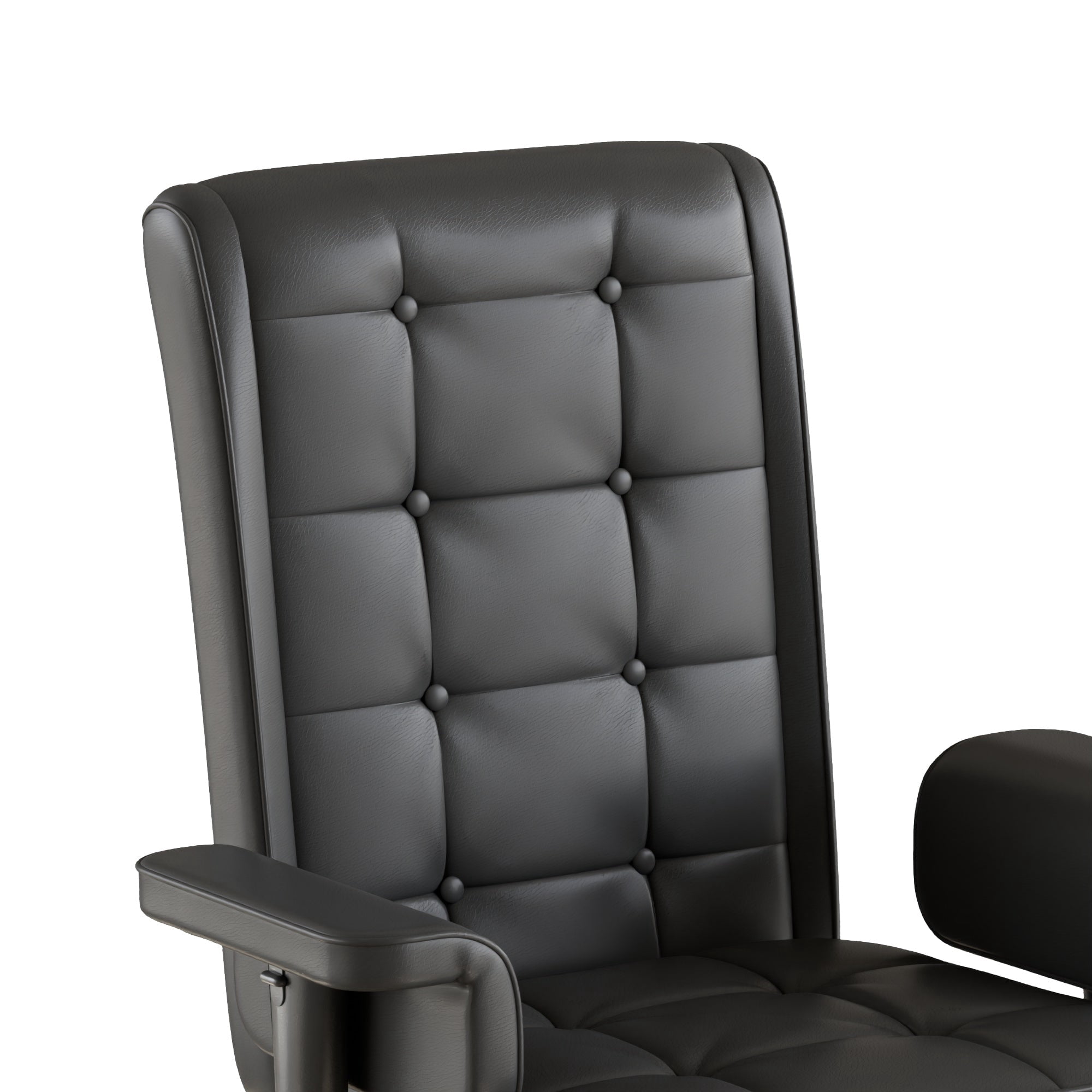 VECELO Office Chair, High Back Executive Office Chair, PU Leather Ergonomic Computer Desk Chair, Adjustable Height Swivel Task Chair with Armrests, Black