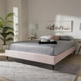 thumbnail image 6 of Bowery Hill Mid-Century Upholstered Velvet Platform Full Bed in Pink, 6 of 7