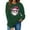 Green, variant on Guzom Womens Christmas Santa Sweatshirt - Green Crew Neck Long Sleeve, 100% Polyester Loose Fit, XS-XL,Size XS