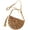 Khaki, variant on BadPiggies Women Straw Crossbody Bag Handmade Woven Purse Tassels Crochet Summer Beach Shoulder Bag Semicircle Messenger Handbag (Beige)
