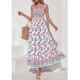 thumbnail image 4 of PRETTYGARDEN Womens Floral Maxi Dress Boho Casual Summer Spaghetti Strap Smocked Sleeveless Flowy Beach Vacation Dresses, 4 of 10