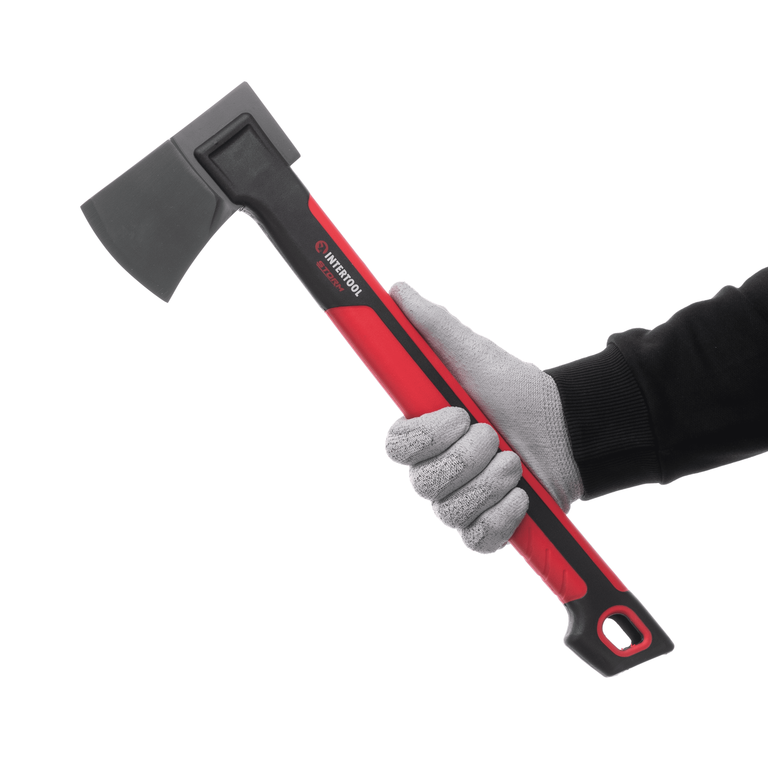 INTERTOOL 18” Hatchet for Camping and Chopping with Shock Absorbing MAX Grip Handle and Sheath HT08-0292