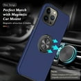 thumbnail image 3 of Shockproof Case for iPhone 13 Pro Max, [Embedded Finger Ring] Military Grade Phone Case Cover with Reinforced Metal Stand Kickstand [Support Magnetic Car Holder] for iPhone 13 6.7'', Blue, 3 of 13