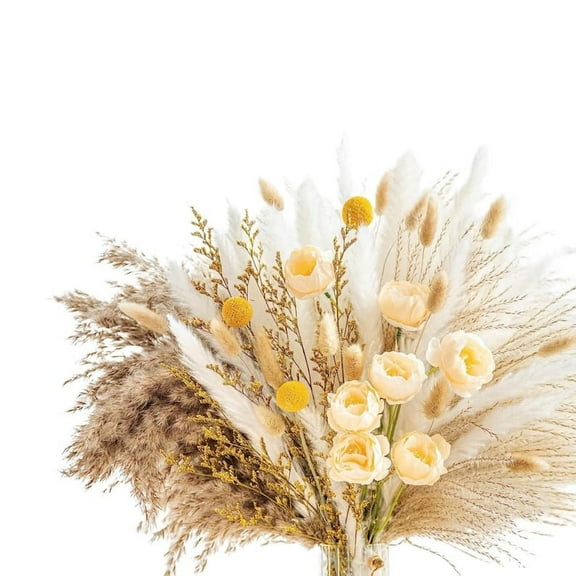 Lu home The Cream with Faux Rose Dried Floral Arrangement, 18"