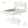 thumbnail image 2 of Full Size Bed Frame with 4 Storage Drawers & Storage Headboard, Platform Bed Frame with Charging Station, USB Ports and LED Light, Noise-Reducing Metal Support, No Box Spring Needed, 2 of 7