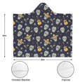 thumbnail image 3 of Wearable Blanket,Navy Mexican Skull Pattern Hooded Wearable Flannel Blanket for Adults & Teens with Buckle,Winter Poncho Shawl Wrap Cape,50"x60", 3 of 5