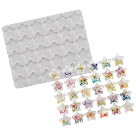 BQBQERT Professional Silicone Craft Mold Featuring Letter Star Silicone Jewelry Accessories for Epoxy Resin Art Creation