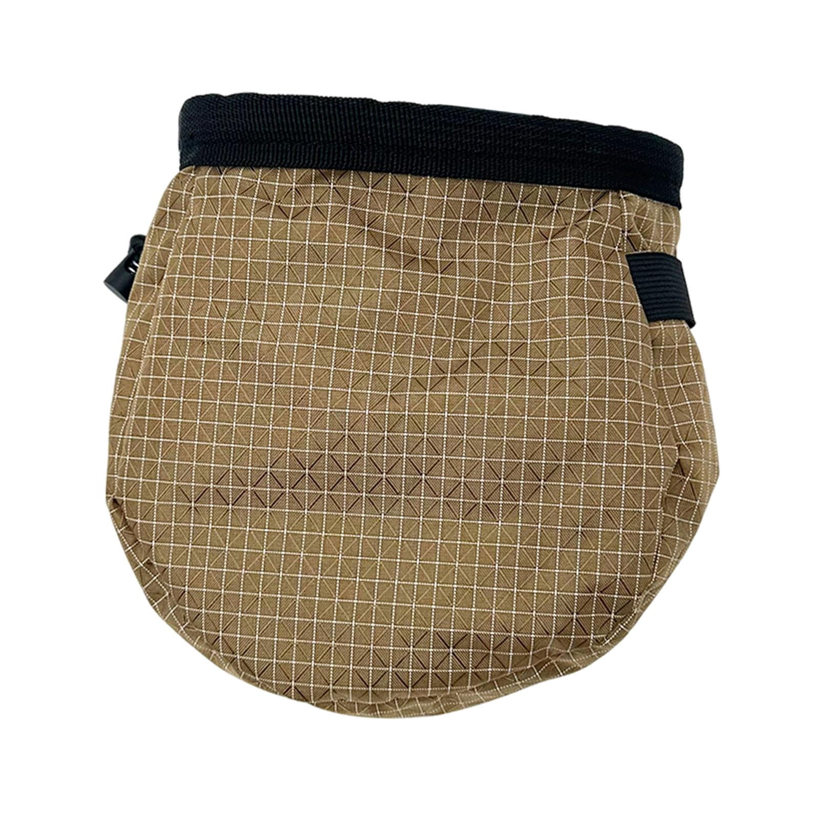 QccHieUs Chalk Bag for Climbing Chalk Carrier Bag for Men Women Adjustable Waist Belt for Brown