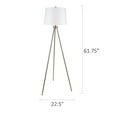 thumbnail image 6 of Grandview Gallery 61.75" Modern Plated Gold Tripod Floor Lamp with Off-White Linen Tapered Drum Shade - Chic Lighting for Behind the Couch, Free Standing, Reading, the Bedroom, or the Office, 6 of 6