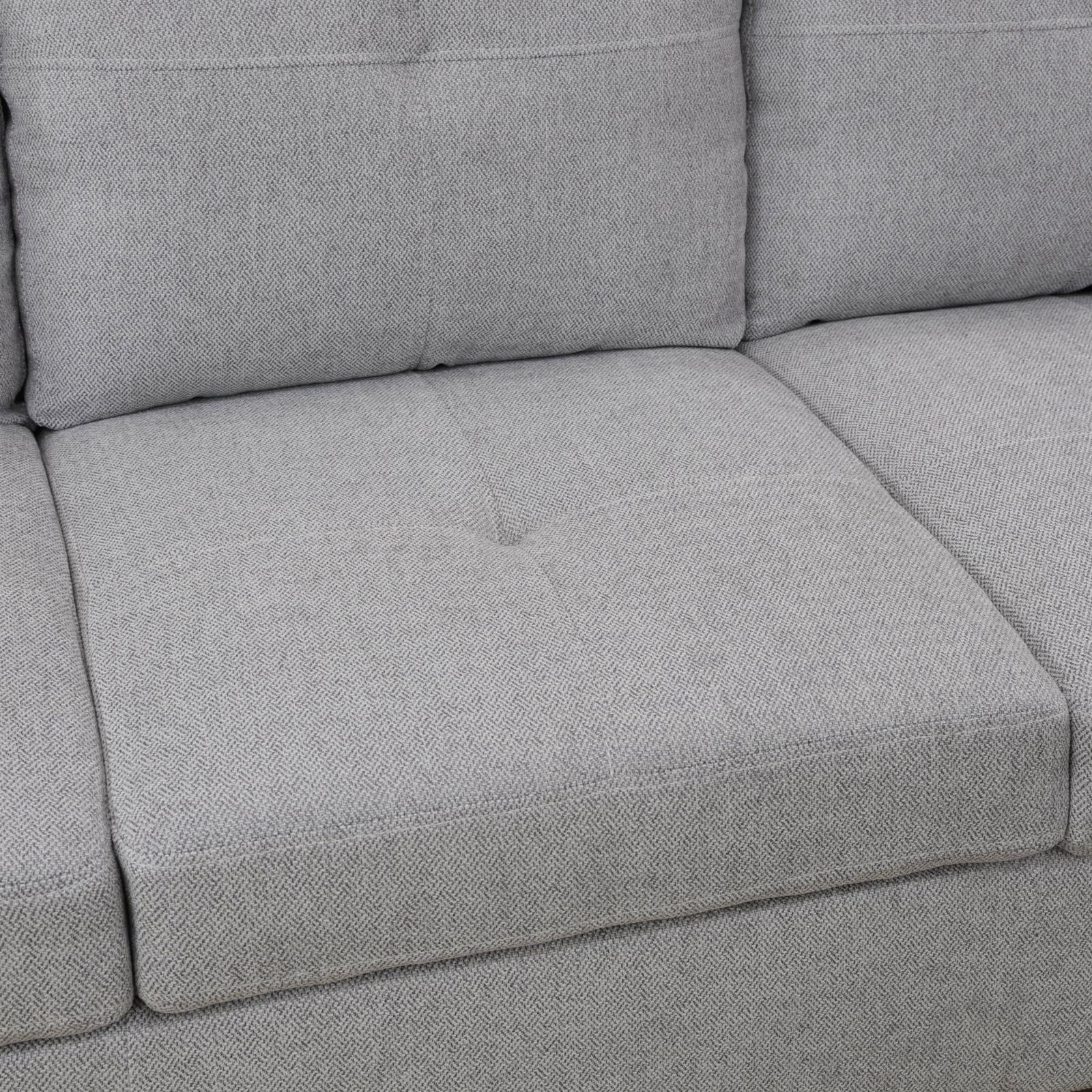 MAYEERTY Grey Modern 3-Piece Couch Durable Neutral Long-Term Living Room Use