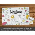 thumbnail image 3 of Printtoo Personalized Placemat & Coaster Set For Kids Toddlers,Birthday Gift For Boys,Gift For Girls,Tropical-11x17 Inch, 3 of 6