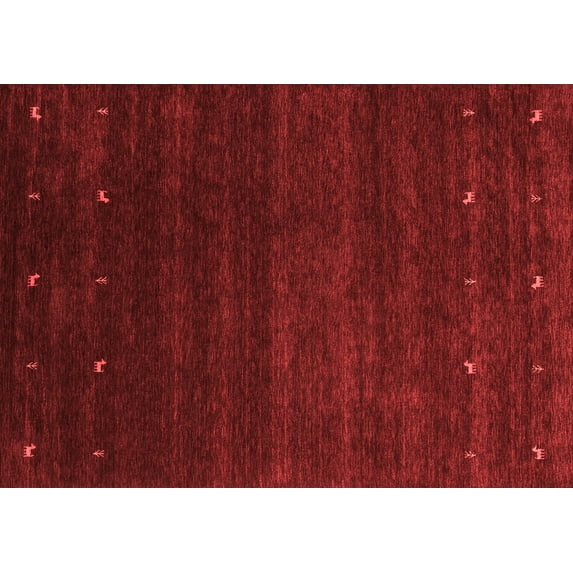 Ahgly Company Indoor Rectangle Abstract Red Contemporary Area Rugs, 8' x 10'
