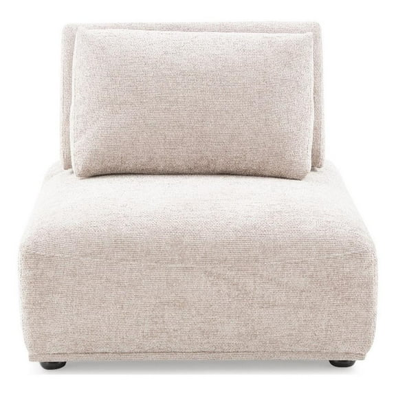Furniture of America Tatiana Chenille and Wood Armless Chair in Light Brown