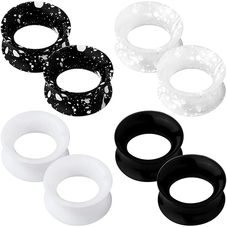 OUFER 8PCS Silicone Ear Gauges Flexible Ear Tunnels Plugs