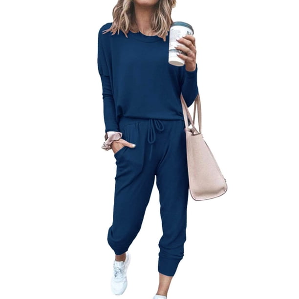Conjunto de Jogger PRETTYGARDEN XL Azul Oscuro para Ropa de Descanso