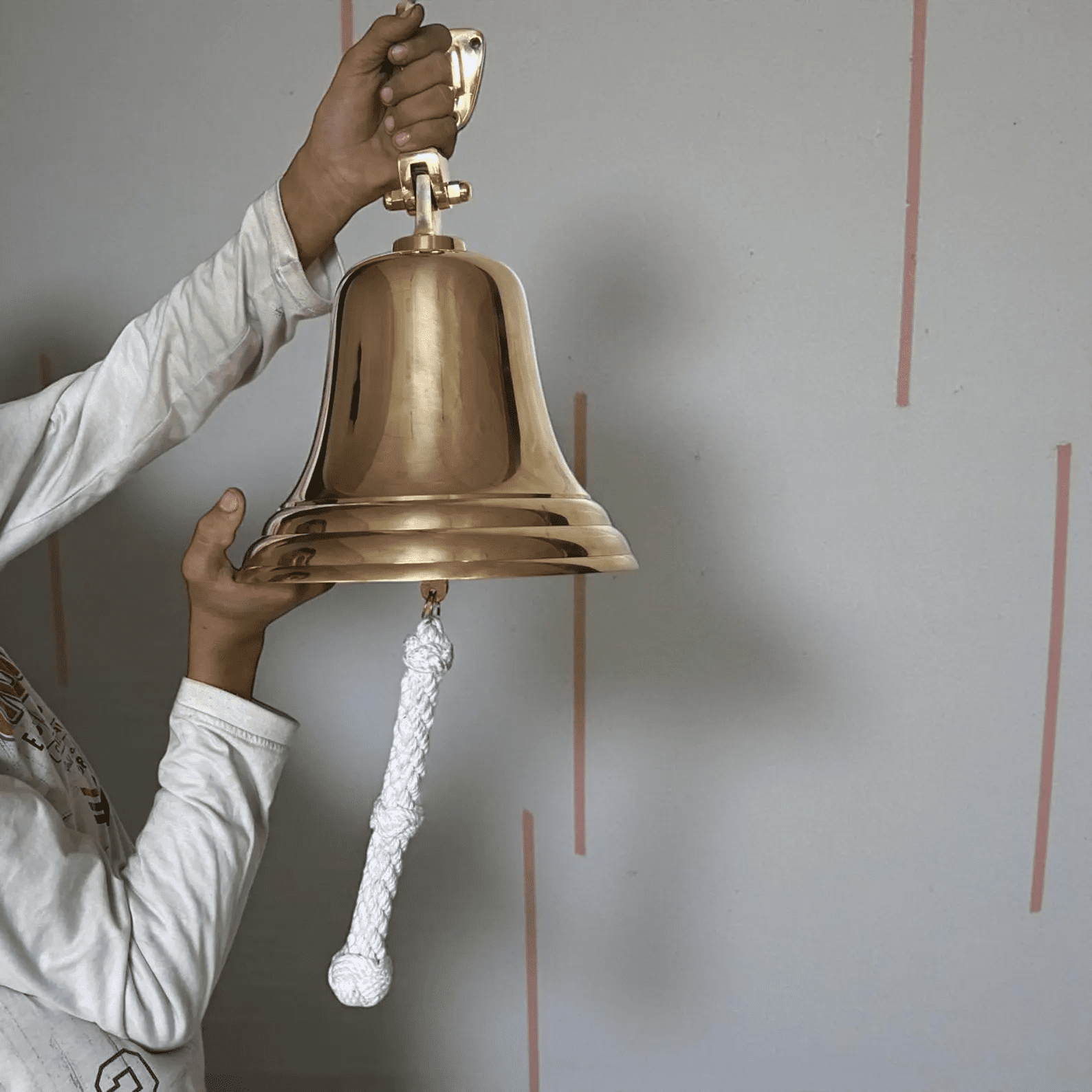 Vintage Nautical Brass Ship Bell Large 11inch Pub Bell, Wall Mountable Door Bell Home Decor Gift