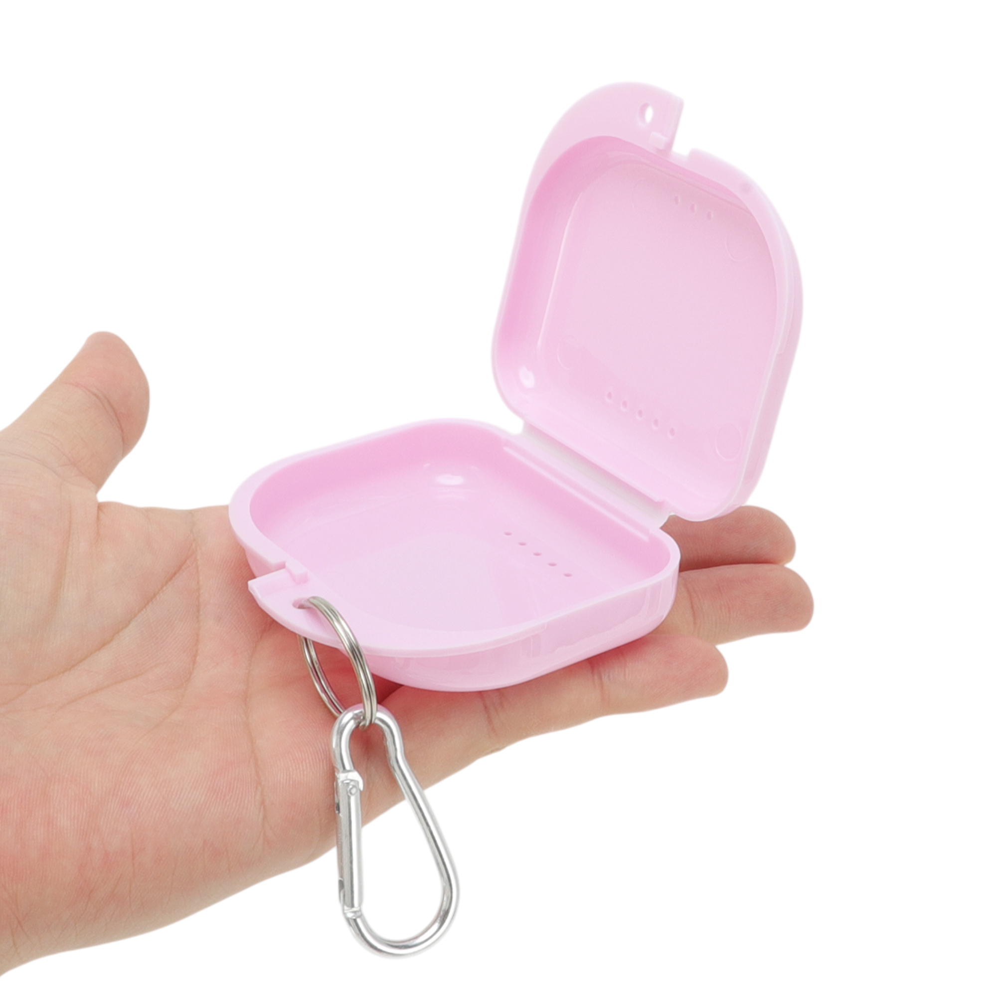Unique Bargains Compact Braces Box with Buckle 1 Pc Light Pink