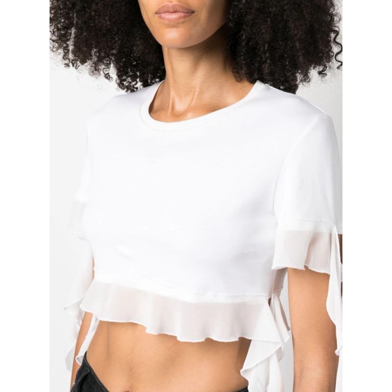 Tシャツ・カットソー Blumarine 2T050A Shirts T-shirt Ruches Blumarine Ruches White T-Shirt (Women's) - Walmart.com