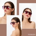 thumbnail image 2 of FEISEDY Retro Square Aviator Sunglasses Women Men 70s Vintage Trendy Plastic Frame Sun Glasses B2835, 2 of 13