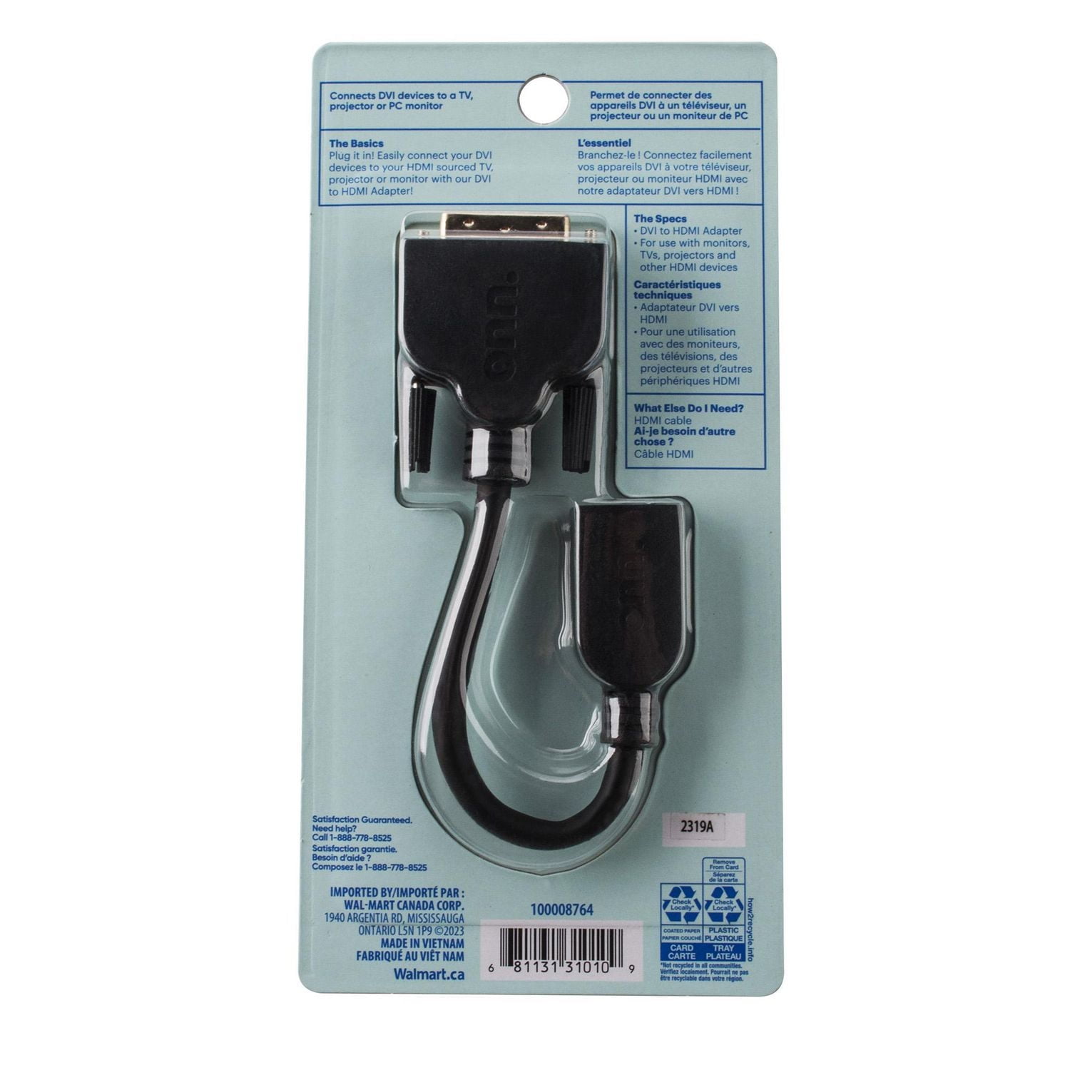 Adaptateur DVI vers HDMI onn. Connexion facile