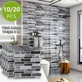 thumbnail image 2 of 10/20-Pack 3D Wall Panels Self-Adhesive Tile Stickers, Thick Waterproof Peel and Stick Marble Tiles for Kitchen Backsplash Bathroom Laundry Wall Floor Renovation, 2 of 18