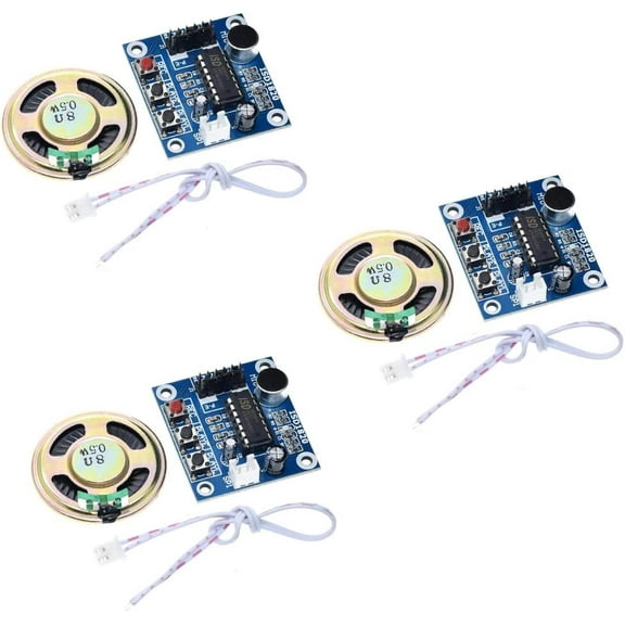 Treedix 3pcs ISD1820 Voice Sound Recording Playback Module Board with 0.5W Speaker Replacement for Arduino