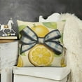 thumbnail image 2 of YINGXI Hello Lemon Decorative Throw Pillow Covers, Spring Summer Squeeze The Day Seasonal Cushion Case Decor, Blue Plaid Stripes Farmhouse Home Decoration for Sofa Couch 20x20in, 2 of 5