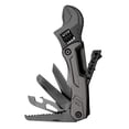 thumbnail image 2 of Llave multiherramienta ajustable multifuncional de acero inoxidable, herramienta combinada portátil para mantenimiento en exteriores, color negro, 2 of 12