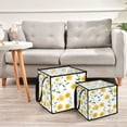 thumbnail image 6 of Home Organizer Foldable Fabric Storage Bin With Handle Yellow Daisies Green Stems, 6 of 7