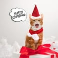 thumbnail image 4 of Un juego de 2 disfraces navideños para gato, gorro de Papá Noel con bufanda para cachorro y gatito, suministros para fiestas navideñas., 4 of 8