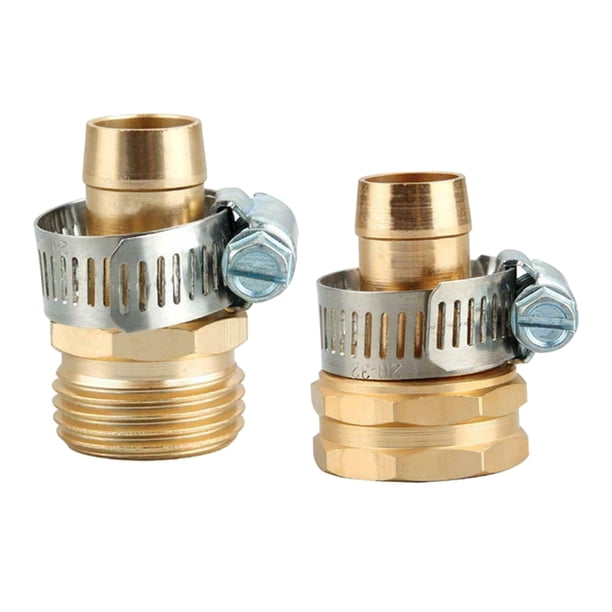 2 piezas de 8 "Jardín latón Mender Reparación de de adaptador rociadores accesorios de boquilla con abrazadera Sunnimix Adaptador de manguera rápido