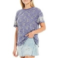 thumbnail image 2 of Free People Womens Maybelle Printed Sheer Top Navy L, 2 of 3