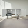 thumbnail image 2 of Pefilos 47" Litter Box Enclosure for 2 Litter Boxes, Hidden Cat Washroom with 2 Cabinet House, Scratching Board, Indoor Cat Litter Furniture, Gray, 2 of 7