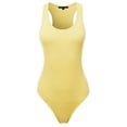 thumbnail image 2 of A2Y Women's Fashion Basic Premium Cotton Racerback Tank Body Suit Banana M, 2 of 5